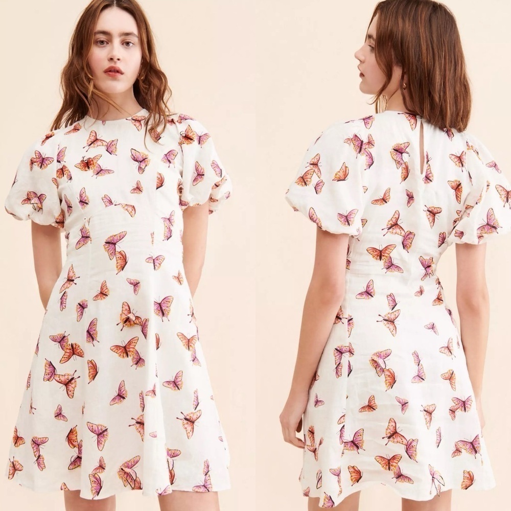 Banjanan Garcia butterfly linen dress M